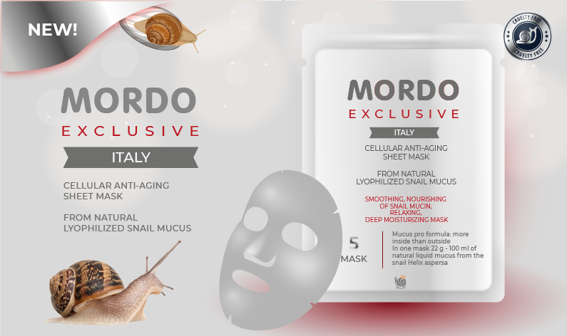 Косметическая маска для лица MORDO с улиточной слизью